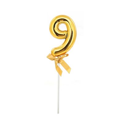 Topper Bolo Le Dourado Número 9