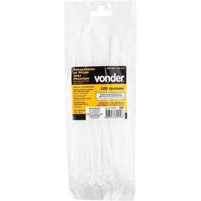 Abraçadeira De Nylon Para Parafusos, Branca, 200 Mm X 3,6 Mm, Vonder Ostenvonder