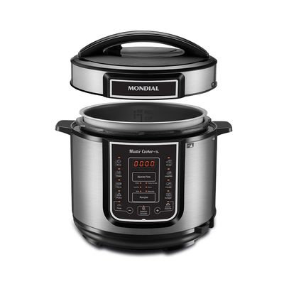 Panela de Pressão Elétrica Digital 5L Mondial 220V 900W Preto/Inox - PE-38