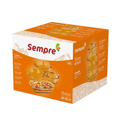 Conjunto de Assadeiras Nadir Sempre em Vidro com 5 Peças