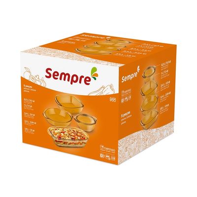 Conjunto de Assadeiras Nadir Sempre em Vidro com 5 Peças