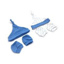 kit Touca e Luva Le Baby Azul com 4 Unidades