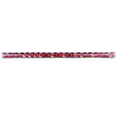 Tubo Com 20 Bolas De Natal Vermelhas De 2,5cm Cazza Cv244408