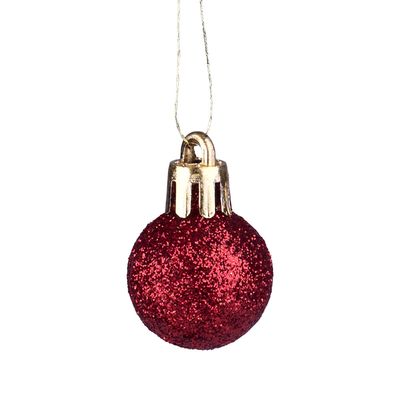 Tubo Com 20 Bolas De Natal Vermelhas De 2,5cm Cazza Cv244408