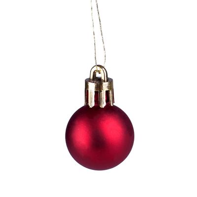 Tubo Com 20 Bolas De Natal Vermelhas De 2,5cm Cazza Cv244408