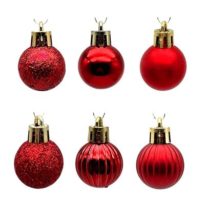 Tubo Com 20 Bolas De Natal Vermelhas De 2,5cm Cazza Cv244408