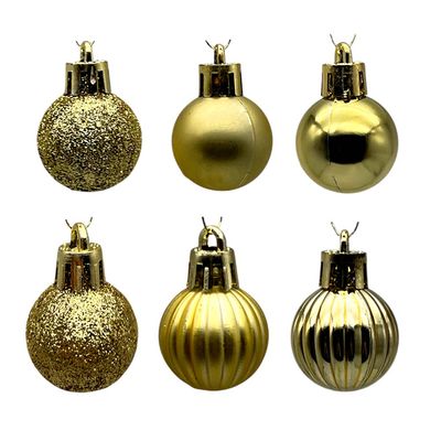 Tubo Com 20 Bolas De Natal Douradas De 2,5cm Cazza Cv244409