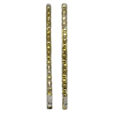 Tubo Com 20 Bolas De Natal Douradas De 2,5cm Cazza Cv244409