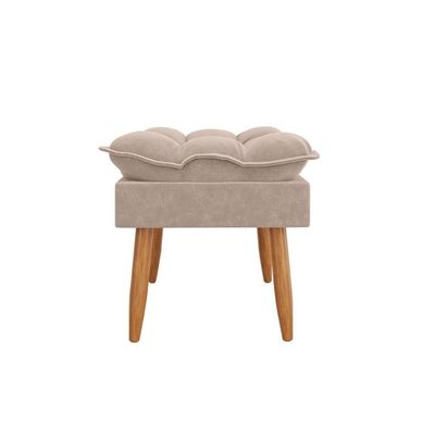 Kit 02 Poltronas + Namoradeira + Puff Opala Balaqui Decor Bege