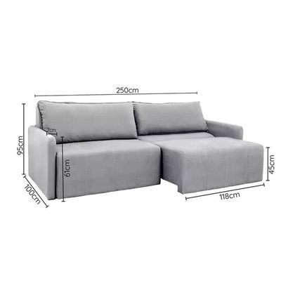 Sofá Cama Montana Retrátil E Reclinável 3 Lugares Sofatec Cinza