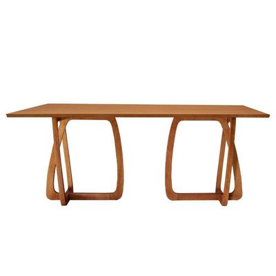 Mesa Para Sala De Jantar Flora Tampo Canto Moeda Laminado Cinamomo Imbuia