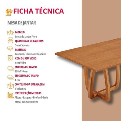 Mesa Para Sala De Jantar Flora Tampo Canto Moeda Laminado Cinamomo Imbuia