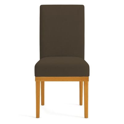 Kit 4 Cadeiras De Jantar Brisa Veludo Base De Madeira - Pallazio Cor Marrom
