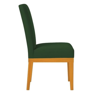 Kit 6 Cadeiras De Jantar Brisa Veludo Base De Madeira - Pallazio Cor Verde