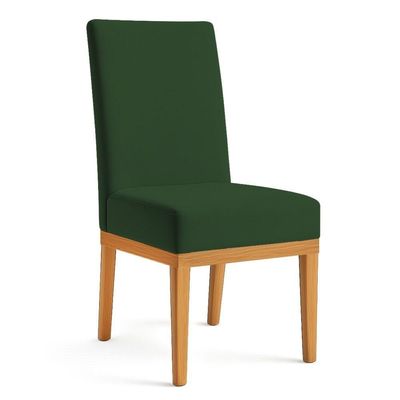 Kit 6 Cadeiras De Jantar Brisa Veludo Base De Madeira - Pallazio Cor Verde