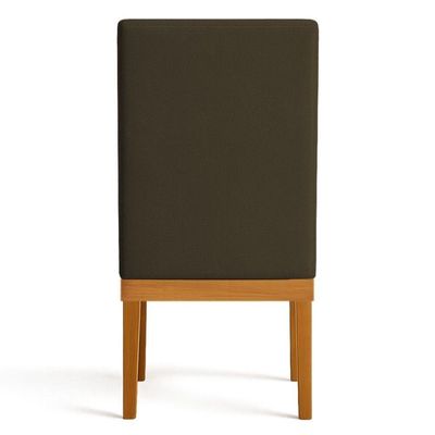 Kit 4 Cadeiras De Jantar Solana Linho Marrom Café Base De Madeira - Pallazio
