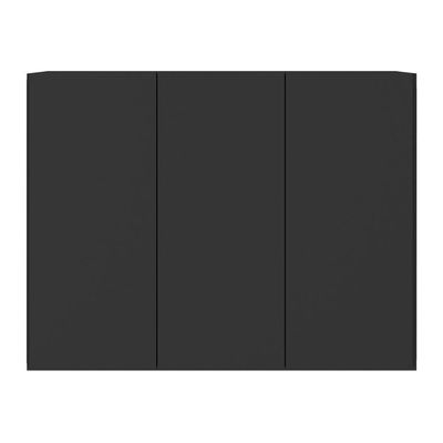 Balcão Multiuso Organizador Para Banheiro 3 Portas 90cm Multimóveis Mp5039 Preto Preto