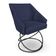 Kit 6 Poltronas Luxo Alana Veludo Azul Marinho Base Luxo Preto - Pallazio
