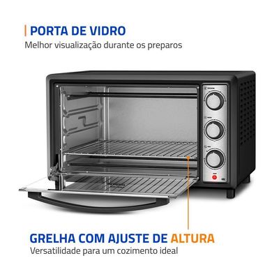 Forno Elétrico 48L Family Grill Inox Mondial Preto/inox 1800W FRN-48-BI 110V