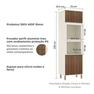Cozinha Modulada 6 Peças Linea Luciane Patina/avela
