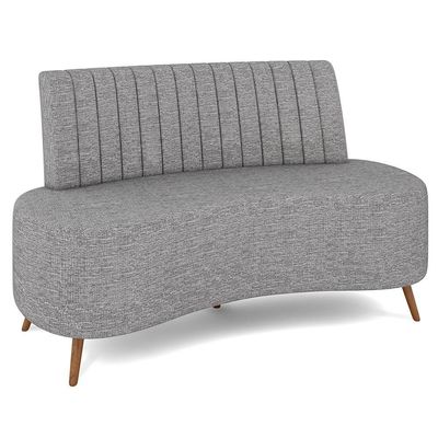 Sofá 2 Lugares Para Sala Living 135cm Pés Palito Tamar K04 Linho Cinza - Mpozenato