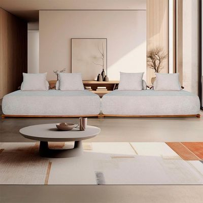 Sofá 4 Lugares Ilha 2 Módulos 160cm Viero S06 Boucle Bege - Mpozenato