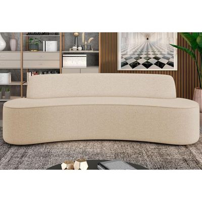 Sofá 3 Lugares Para Sala De Estar Living 180cm Koane D06 Linho Marfim - Mpozenato