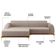 Sofá 255cm 4 Lugares Com Chaise Esquerdo Pés Gold Molino C-107 Linho Bege - Domi