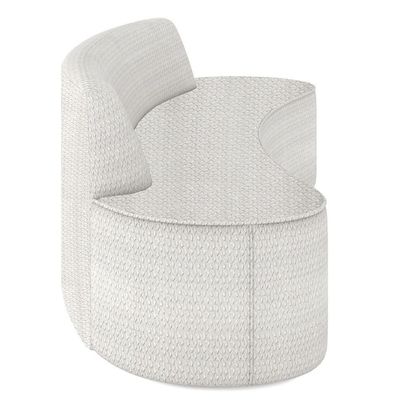 Sofá 5 Lugares Para Sala De Estar Living 300cm Koane D06 Bouclê Off White - Mpozenato