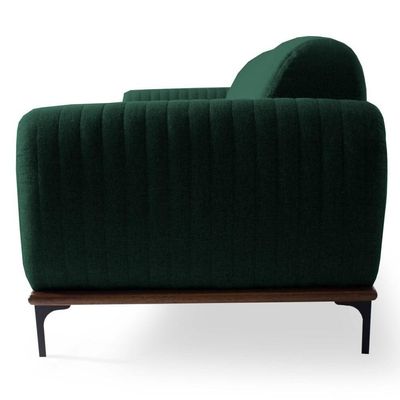 Sofá 300cm 4 Lugares Pés Preto Molino C-117 Linho Verde Musgo - Domi