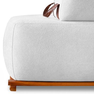 Sofá 6 Lugares Ilha 2 Módulos 200cm Viero S06 Boucle Branco - Mpozenato