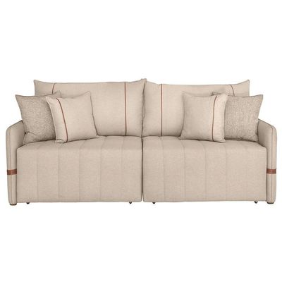 Sofá Cama Retrátil 180cm Essence D05 Linho Bege/camel - Mpozenato