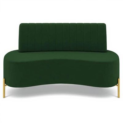Sofá 2 Lugares 160cm Pés Aço Dourado Tamar Veludo Verde Z08 - Mpozenato