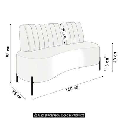 Sofá 2 Lugares 160cm Pés Aço Dourado Tamar Veludo Verde Z08 - Mpozenato