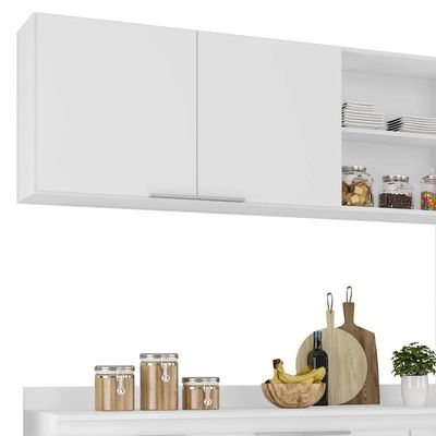 Armário De Cozinha Com Tampo Cp02 210cm Pérola Branco Z34 - Mpozenato