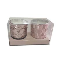 Vela no Copo de Vidro Rosé Gold com 2 Unidades