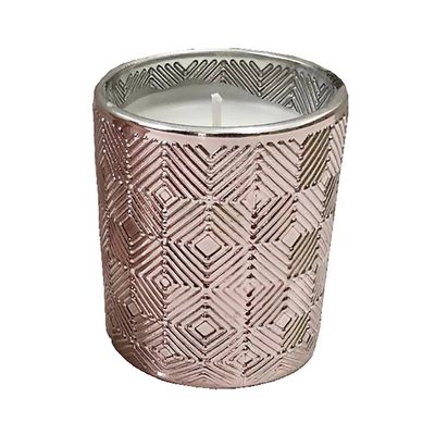 Vela no Copo de Vidro Rosé Gold com 2 Unidades