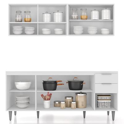 Armário De Cozinha Cp01 Para Pia 180cm Pérola Z34 Branco - Mpozenato