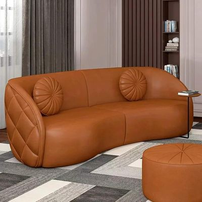 Sofá Decorativo Com Almofadas 3 Lugares 288cm Tressê Zion Z32 Sintético Caramelo - Mpozenato