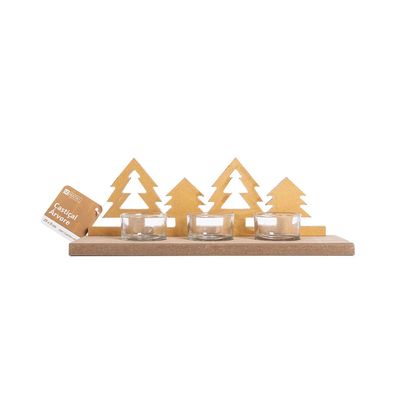 Castiçal Árvores com Copo de Vidro Le 29cm