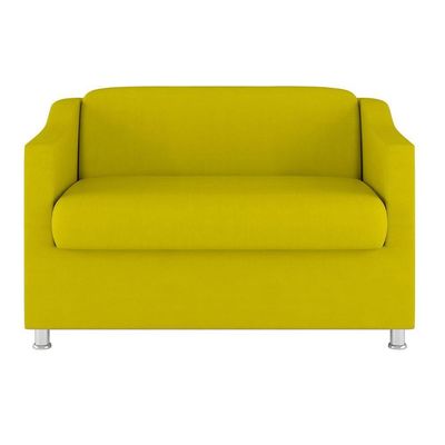 Sofá Namoradeira Sala De Espera Elegante Suede – Balaqui Cor:amarelo