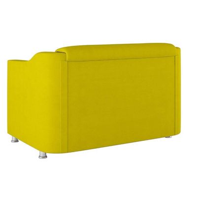 Sofá Namoradeira Sala De Espera Elegante Suede – Balaqui Cor:amarelo