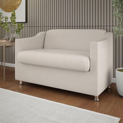 Sofá Namoradeira Sala De Espera Elegante Suede – Balaqui Cor:bege