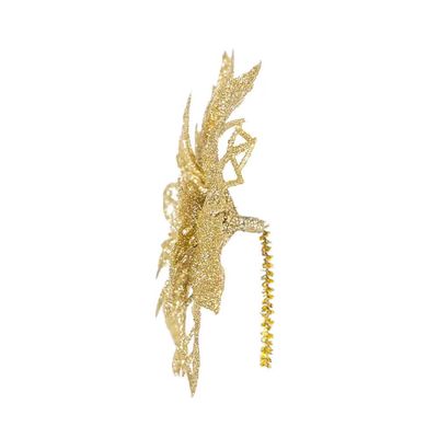 Kit Flor Natal Le 9,5cm com 3 Unidades Dourado