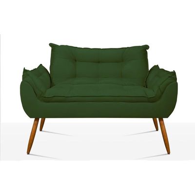 Kit 02 Poltronas + Namoradeira + Puff Opala Balaqui Decor Verde