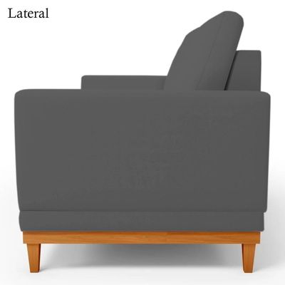 Sofa 3 Lugares 180 Cm Crons Suede Cinza Vazzano Cinza
