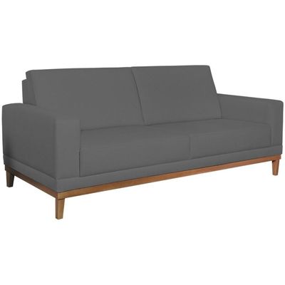 Sofa 3 Lugares 180 Cm Crons Suede Cinza Vazzano Cinza