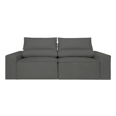 Sofá Reclinável Retrátil 3 Lugares Com Molas Balaqui Decor Cinza