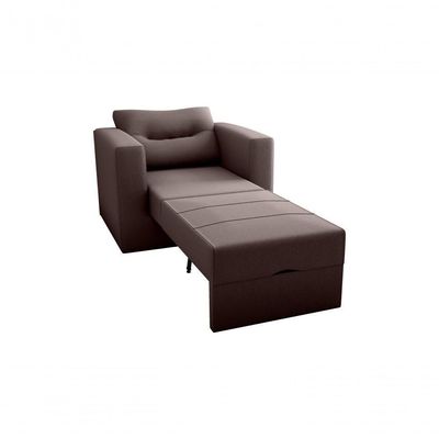 Sofá Cama Marissol 1 Lugar Suede Marrom