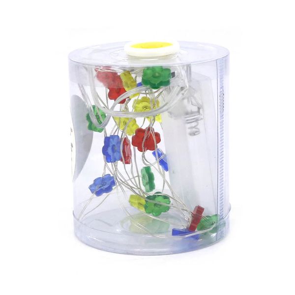 Fio de Arame Luminoso Led Le 2,5m com 20 Flores Coloridas